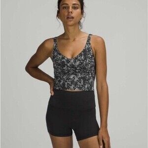 Lululemon Size 4 Align Tank Black White Floral